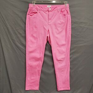 CROWN & IVY HOT PINK DENIM PANTS Size 12